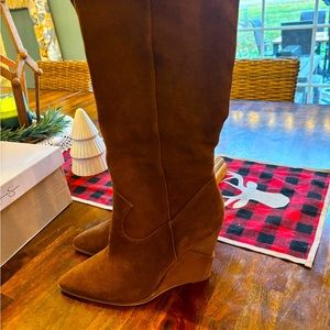 Jessica Simpson Havrie Tobacco Suede Knee boots brand new